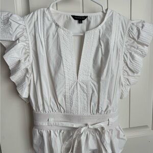 Strut & Bolt Elegant White Ruffle Blouse Size L